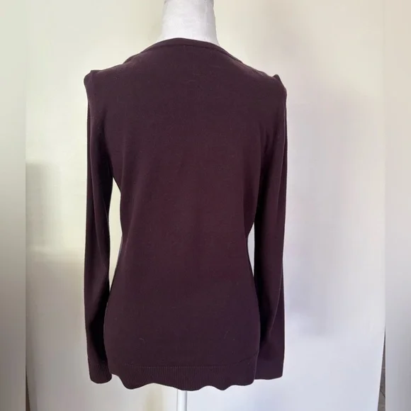 🎾LOFT Purple and Pink Argyle Cardigan - Picture 6 of 7